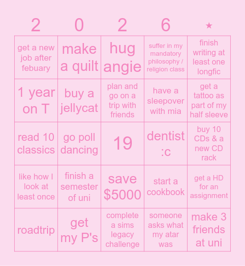 ⋆. 𐙚˚࿔ Nico Bingo 𝜗𝜚˚⋆ Bingo Card