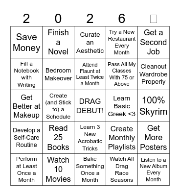 𐙚⋆.˚ 2026 Bingo - Jemima Bingo Card
