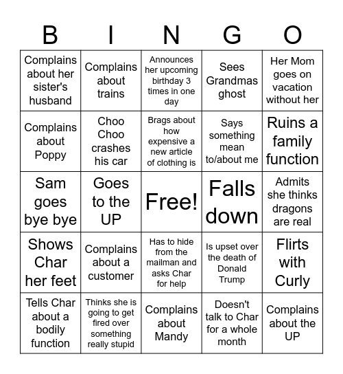 Kelsey 2026 Bingo Card