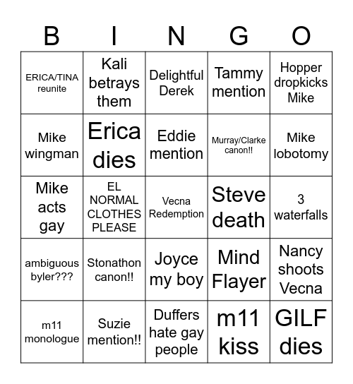 FINALE BINGO Card