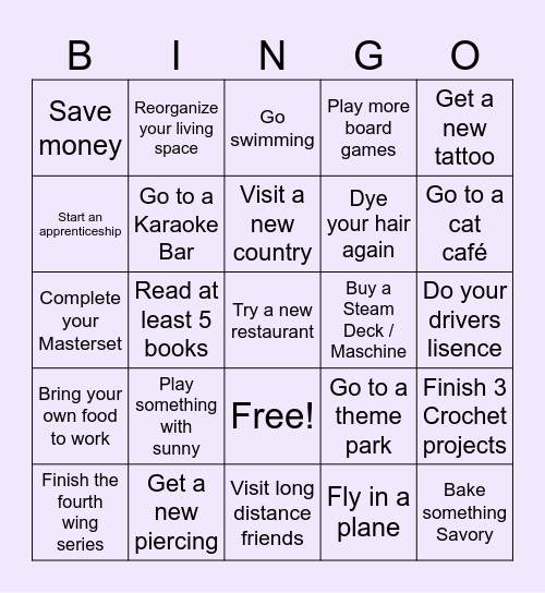 2026 Bingo Card
