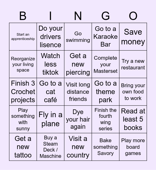 2026 Bingo Card