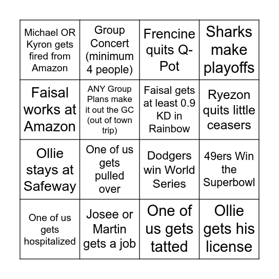 2026 BINGO Card