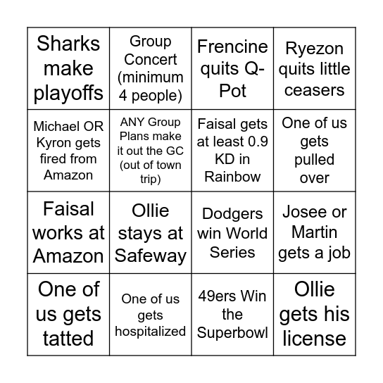 2026 BINGO Card