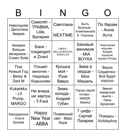 ОПГ Бинго Bingo Card