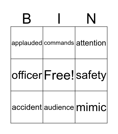 Officer Buckle and Gloria Bingo Card