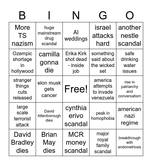 2026 bingo Card