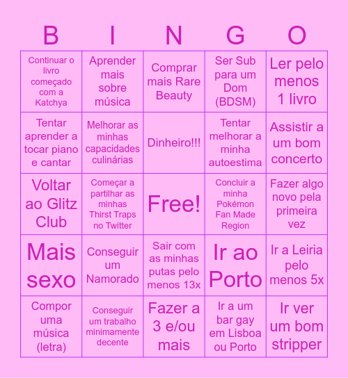 Bingo 2026 Bingo Card