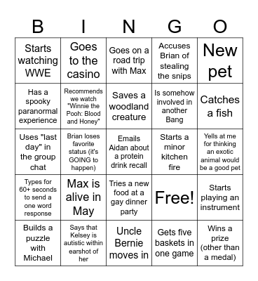 Mel 2026 Bingo Card