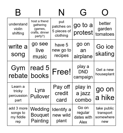 2026 Bingo Card