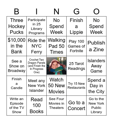 Marissa in 2026 Bingo Card