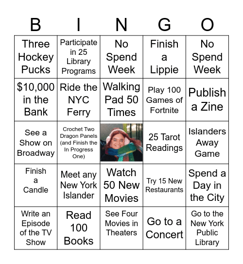 Marissa in 2026 Bingo Card