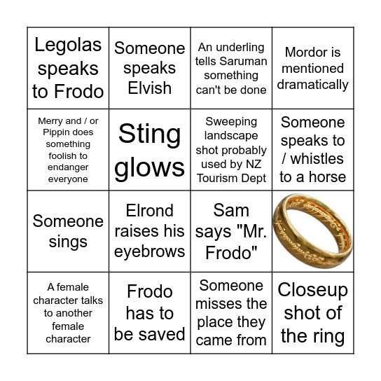 Bingo Baggins Bingo Card