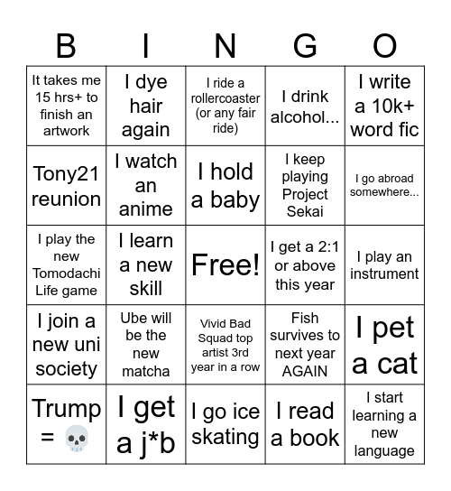 2026 Predictions Bingo Card