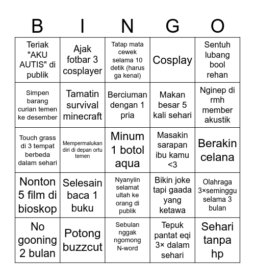 BINGO AKUSTIK 2026 Bingo Card
