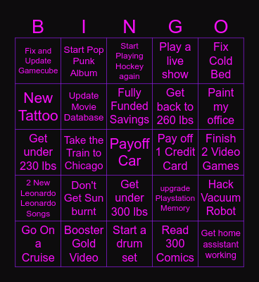 2026 Bingo Card