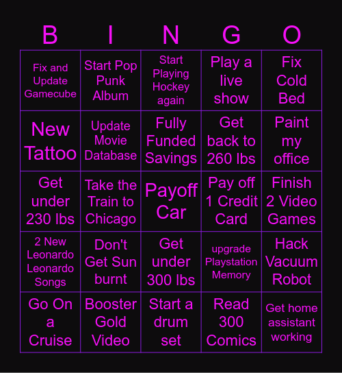 2026 Bingo Card