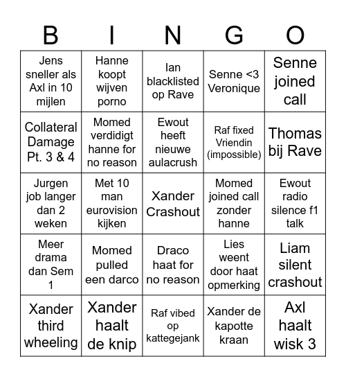 Drama Judgers 2026 predictions Bingo Card