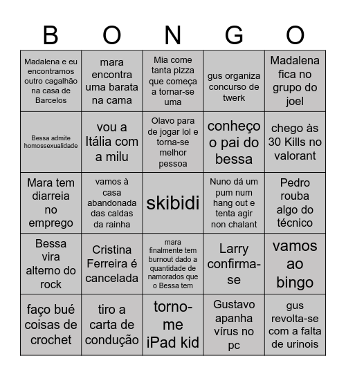 Mega Bingo Fixe Bingo Card