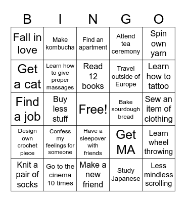 2026 Bingo Card