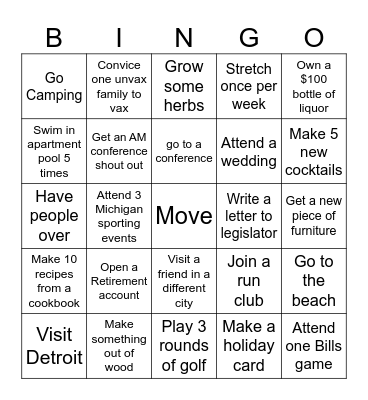 2026 Bingo Card