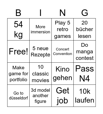 2026 Bingo Card
