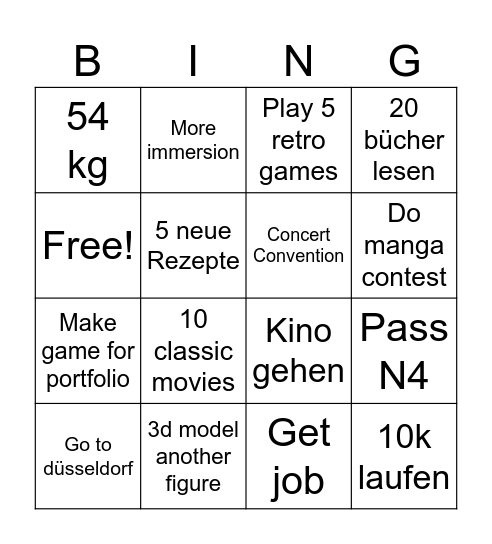 2026 Bingo Card