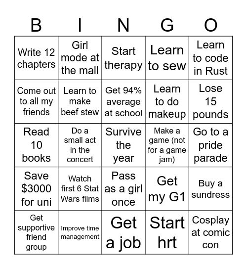 Connie’s 2026 Bingo! Bingo Card