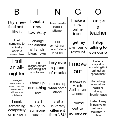 2026 Bingo Card