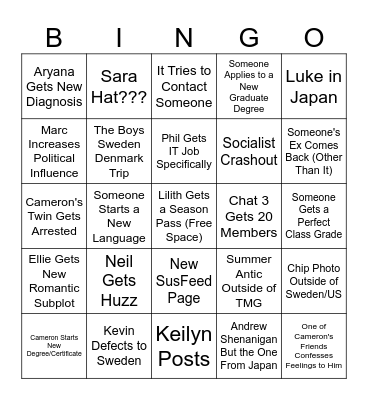 2026 Bingo Card