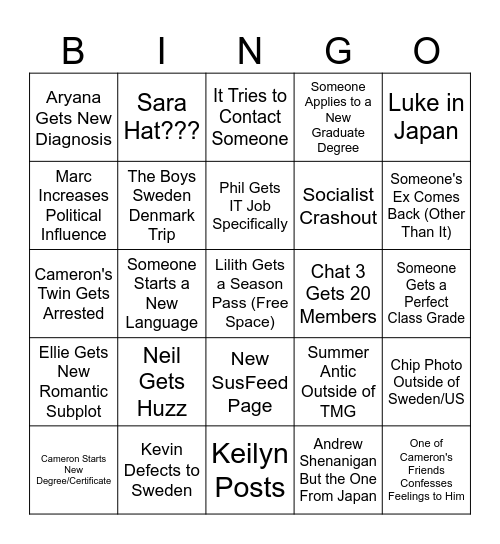 2026 Bingo Card