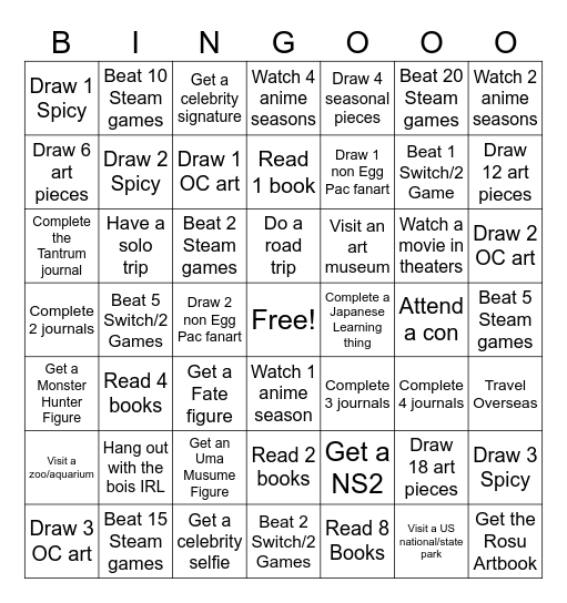 7X7 Bingo Card