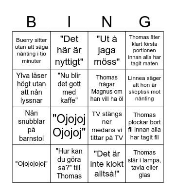 Hotel Hällsvik Bingo Card