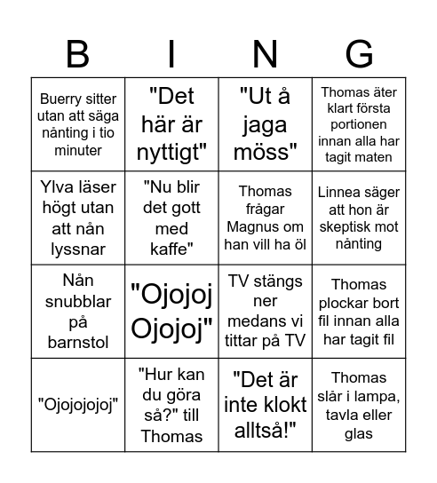 Hotel Hällsvik Bingo Card
