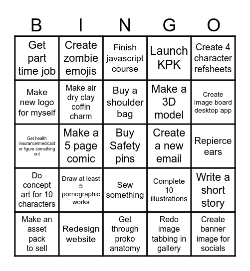 2026 Bingo Card