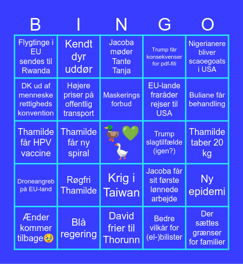 2026 Bingo Card