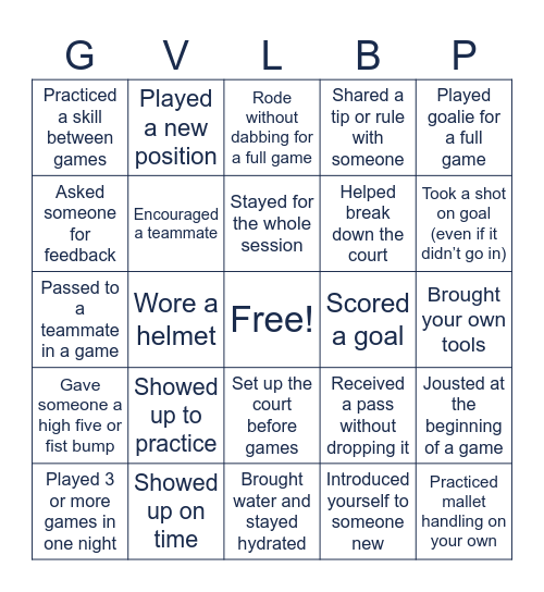 January Foundation Bingo Card