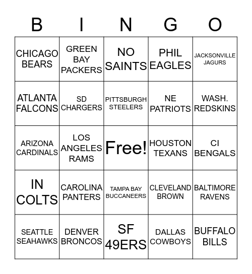 NFL Week 7 Bingo Card : r/nflmemes