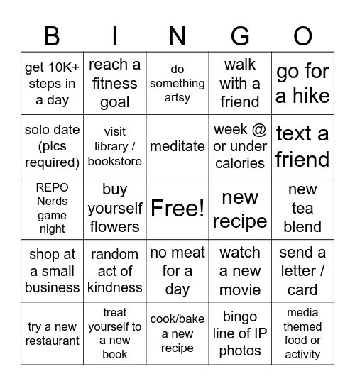 Jess January Bingo! Bingo Card