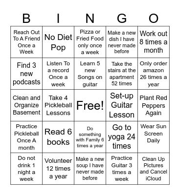 2026 Ideas Bingo Card