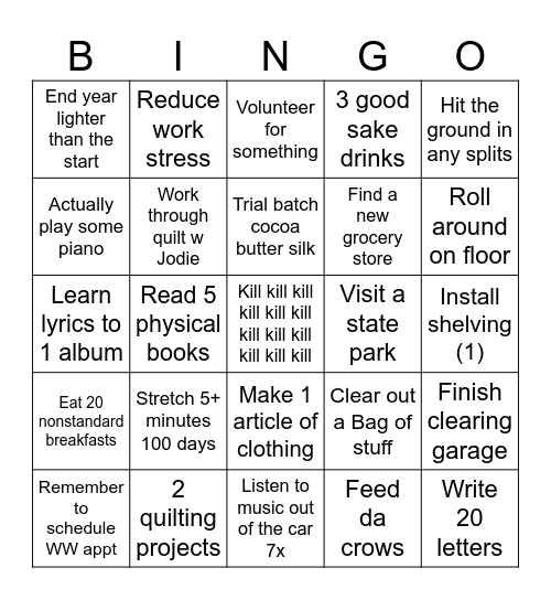 2026 Bingo Card