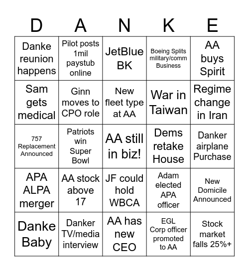 2026 Dankgo Bingo Card