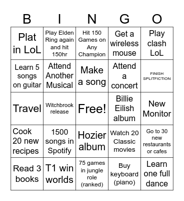 Bingo 2026 Bingo Card