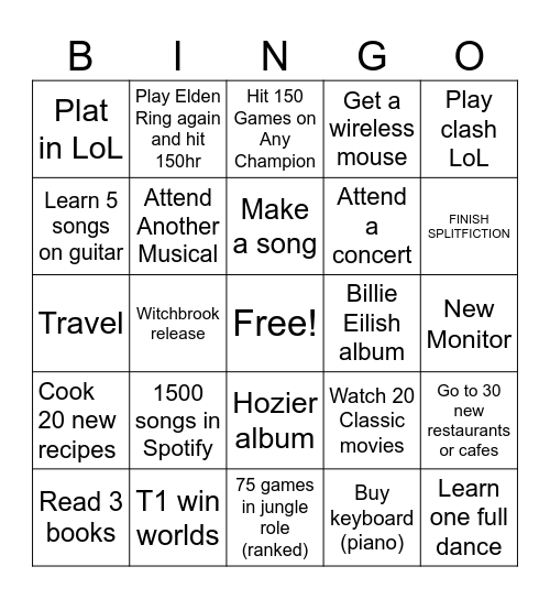 Bingo 2026 Bingo Card