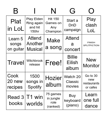 Bingo 2026 Bingo Card