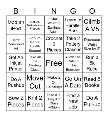2026 Resolutions Bingo Card