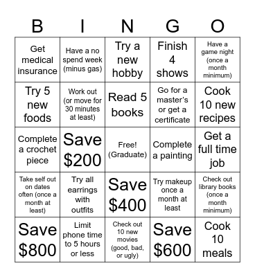 2026 Bingo Card