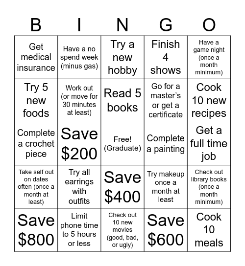 2026 Bingo Card