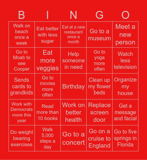 2026 Bingo Card