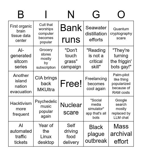 2026 Bingo! Bingo Card